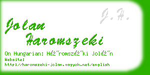 jolan haromszeki business card